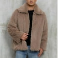 thumbnail image 6 of Mens Fleece Jackets Winter Coat for Men Mens Warm Faux Furry Long Coat Jacket Winter Solid-neck Outerwear, S-3XL, 6 of 9