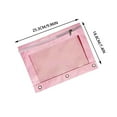thumbnail image 2 of KQJQS Pencil Pouch for 3 Ring Binder - 3 Hole Zipper Pen Case Bag Holder Bulk Accessories Clear Window Aesthetic Organizer Pockets Pink, 2 of 5