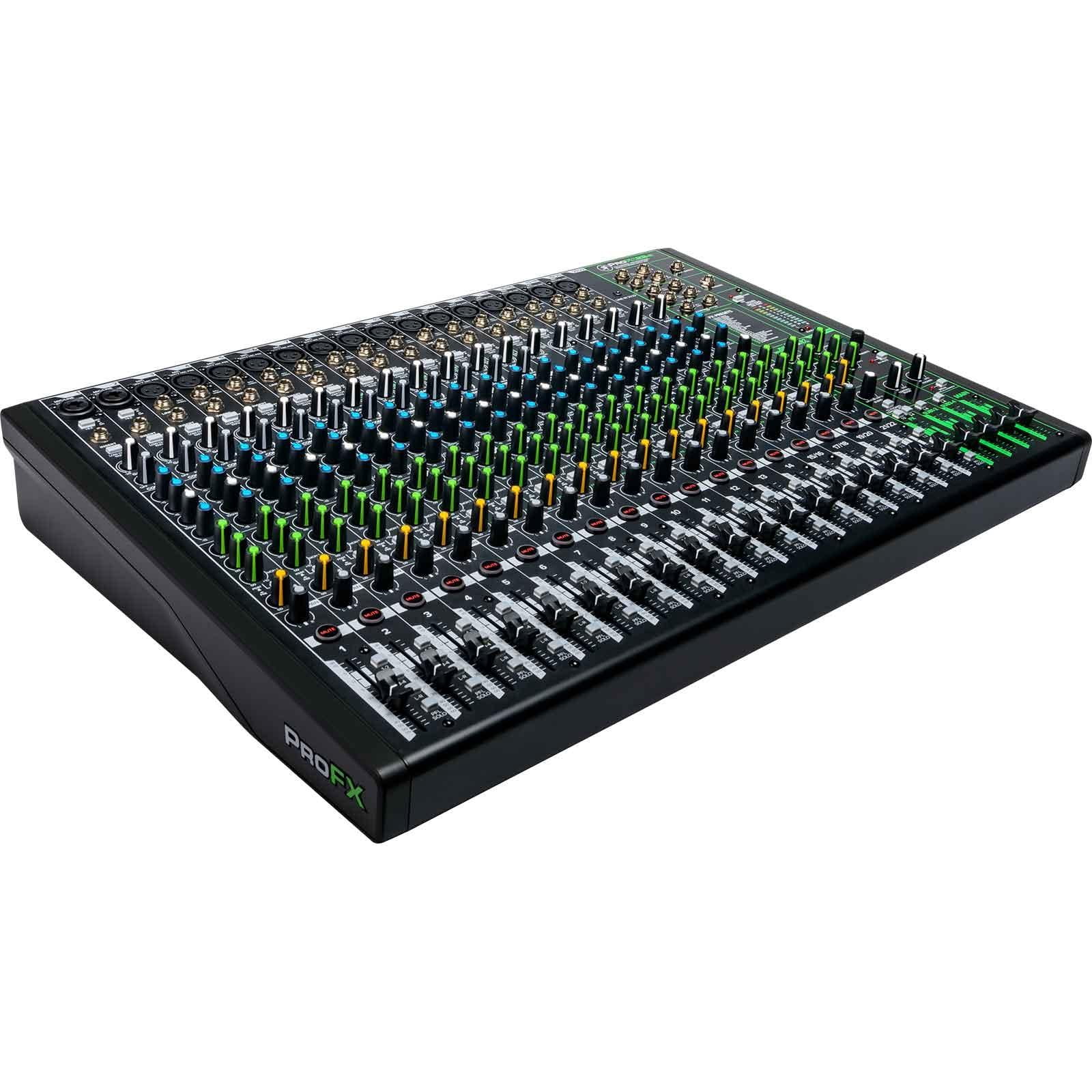 Mackie ProFX22v3 22 Channel 4-bus Professional Effects Mixer with Gator Cases Gear Bag Package