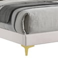 thumbnail image 4 of Lif Platform King Size Bed, Panel Tufted Headboard, Gold Legs, White Velvet, 4 of 5