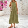thumbnail image 4 of Mgmyaa Women's Summer Casual Dresses Sleeveless Halter Neck Ruffle Hem A-Line Flowy Swing Long Midi Dress, 4 of 8