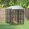 thumbnail image 2 of PawHut Chenil Couvert pour Chiens Moyens, Grands, Noir, 2 of 10