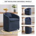 thumbnail image 5 of PORKISS Upholstered Dining Chair with Wheels, Chenille Upholstered Kitchen Chairs, Accent Chairs for Kitchen Living Room, Blue, 5 of 14