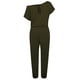 thumbnail image 1 of Qarigey Mono de color sólido de manga corta con un solo hombro en la espalda para mujer Vestidos ejercito verde XXXL, 1 of 4