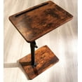 thumbnail image 1 of Sofa Armrest Tray Table for Couch Swivel Height Adjustable End for Small Spaces Snack Side Table for Bed or Chair with Phone & Tablet Slot (Rustic ), 1 of 8