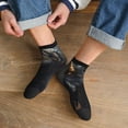 thumbnail image 3 of Fuzoiu Black And Gold White Horse Print Adult Socks, Crew Moisture-wicking Socks, Unisex Cushion Crew Socks,Casual Sports Ankle Socks, 3 of 7