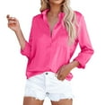thumbnail image 2 of Mashaouyo Womens Button Down Shirts Teenfriend Long Sleeve Oversized Blouses Tops Clearance Sale, 2 of 4
