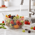 thumbnail image 2 of Multifunctional Fruit and Rice Washing Bowl,Aesthetic Multifunctional Rice Strainer with Handle Aesthetic Strainer with Handle,Kitchen Colander for Vegetables Rice Pasta and Cheese, 2 of 5