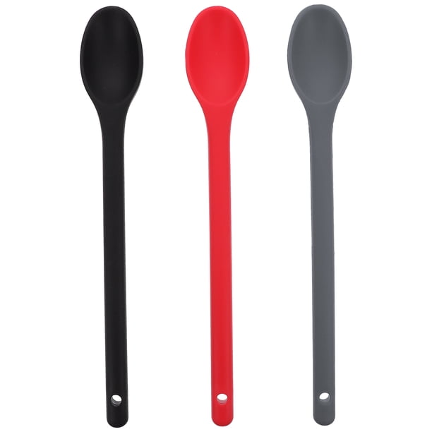 3 unids Cocina Cucharas de silicona Cucharas para cocinar cucharas para hornear cucharas (color surtido)