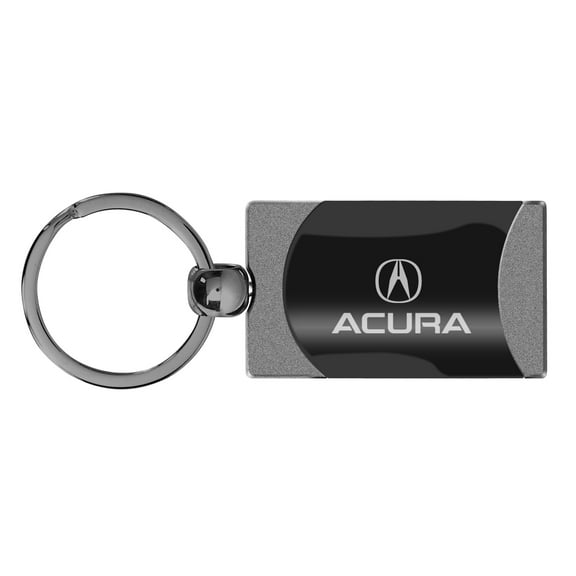 Acura Two-Tone Rectangular Key Chain (Gun Metal)