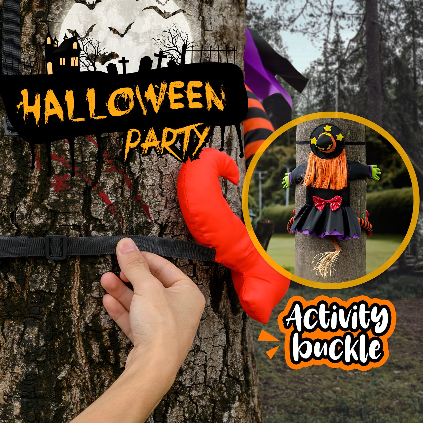 Bosoner 44" Crashing Witch Hanging Halloween Decoration photo 3