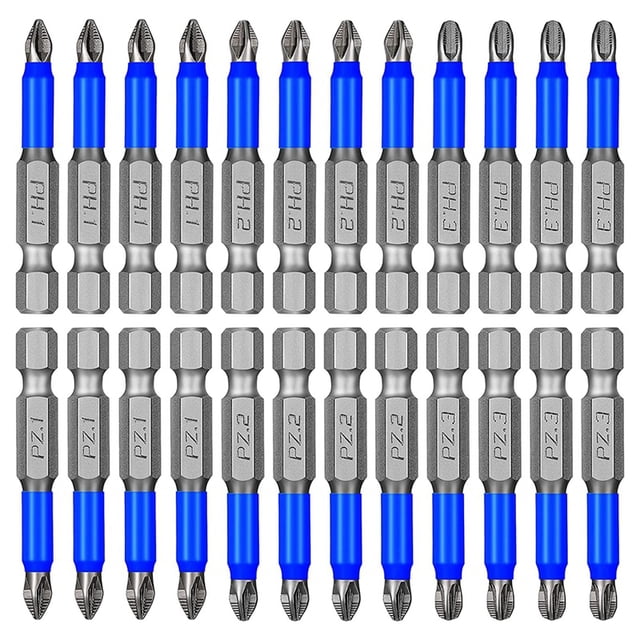 Juego de Puntas de Destornillador Antideslizantes MagnéTicas, 24 Piezas PH1 PH2 PH3 PZ1 PZ2 PZ3 VáStago Hexagonal de 1/4 Pulgadas