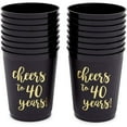 thumbnail image 6 of Sparkle and Bash 16 Pack Cheers to 40 Years Plastic Party Cups - 40th Birthday Decorations for Men and Women, Anniversaries (Black Plastic Cups, 16 Oz), 6 of 6