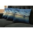 thumbnail image 5 of Ambesonne Blue Throw Pillow Cover 4 Pack, Dusk over Tropical Lagoon, 24", Dark Blue, 5 of 5