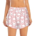 thumbnail image 2 of Balery Rabbit And Cloud Pantalones cortos deportivos para mujer con forro y dos bolsillos, elásticos, para entrenamiento, gimnasio, yoga-XX-Large, 2 of 7