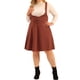 thumbnail image 1 of Falda con tirantes Agnes Orinda Plus?Tamaño para?Mujeres, vestido básico de tirantes desmontables, corte A, cintura alta, color caramelo, talla 2X, 1 of 6