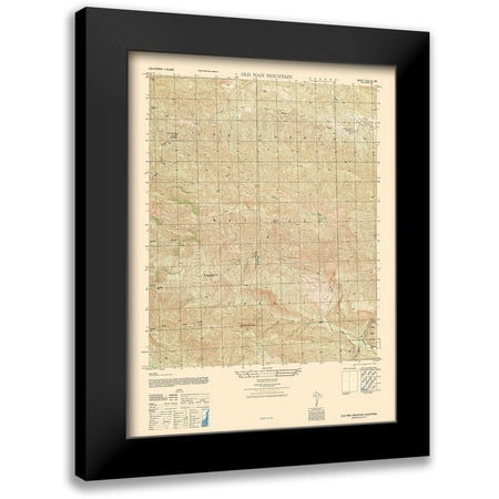 US Army 11x14 Black Modern Framed Museum Art Print Titled - Old Man Mountain Sheet - US Army 1944