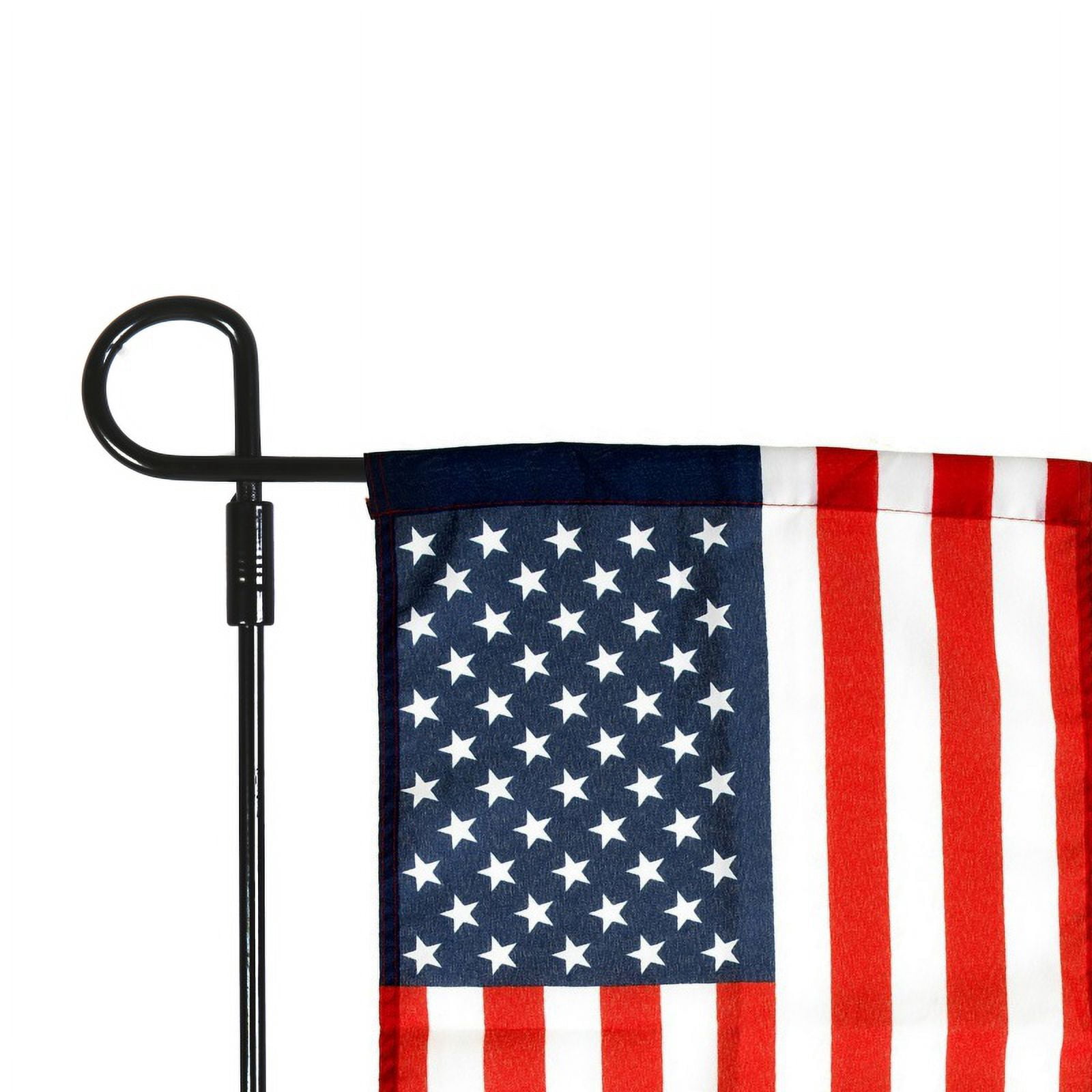 Garden Flag Stand - Premium Wrought Iron Garden Flag Holder - Weather Resistant Black Matte Coating - Easy Assemble