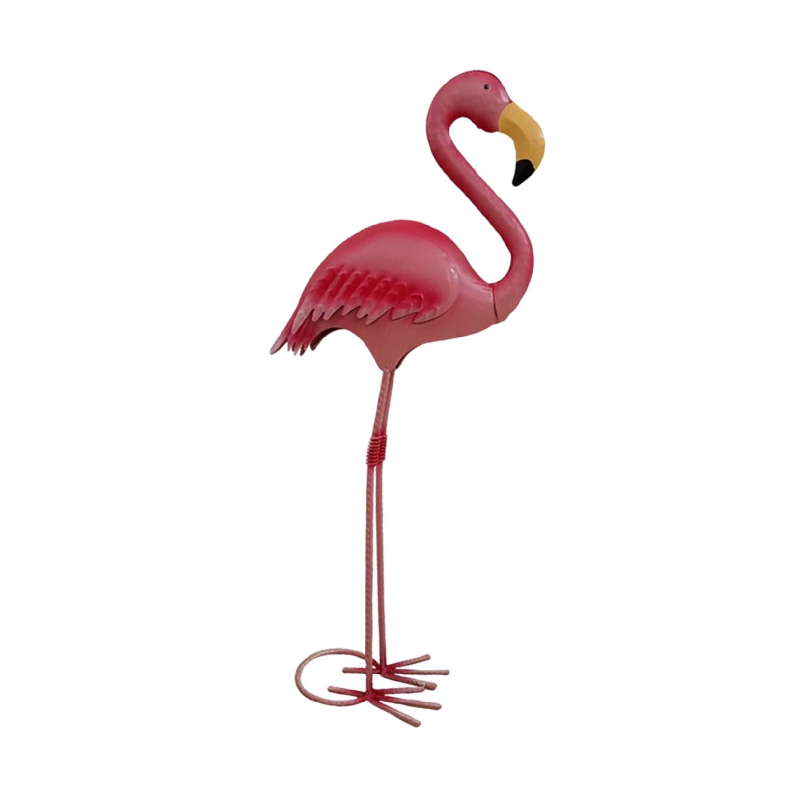Miulika Garden Statue Animal Figurine Flamingo Sculpture Gift Landscape Ornament Metal Yard Art for Patio Balcony Lawn Outdoor Decor Height 50.5 cm