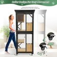 thumbnail image 6 of Catio 4 Tiers Outdoor Cat House Cage Enclosure, Large Cat Playpen Kennel with Window Resting Box Scratching Post Plush Ball, Outside Cat Crate with Wheels Asphalt Roof Weatherproof (Black), 6 of 16