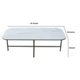 thumbnail image 5 of Coffee Table with Ceramic Top and Metal Frame, White and Black- Saltoro Sherpi, 5 of 5