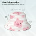 thumbnail image 4 of Daiia Cartoon Pig Pattern Bucket Hat - Trendy Cotton Sun Hat for Beach, Golf, Fishing - Fun Outdoor Vacation Boonie for Men and Women, 4 of 9