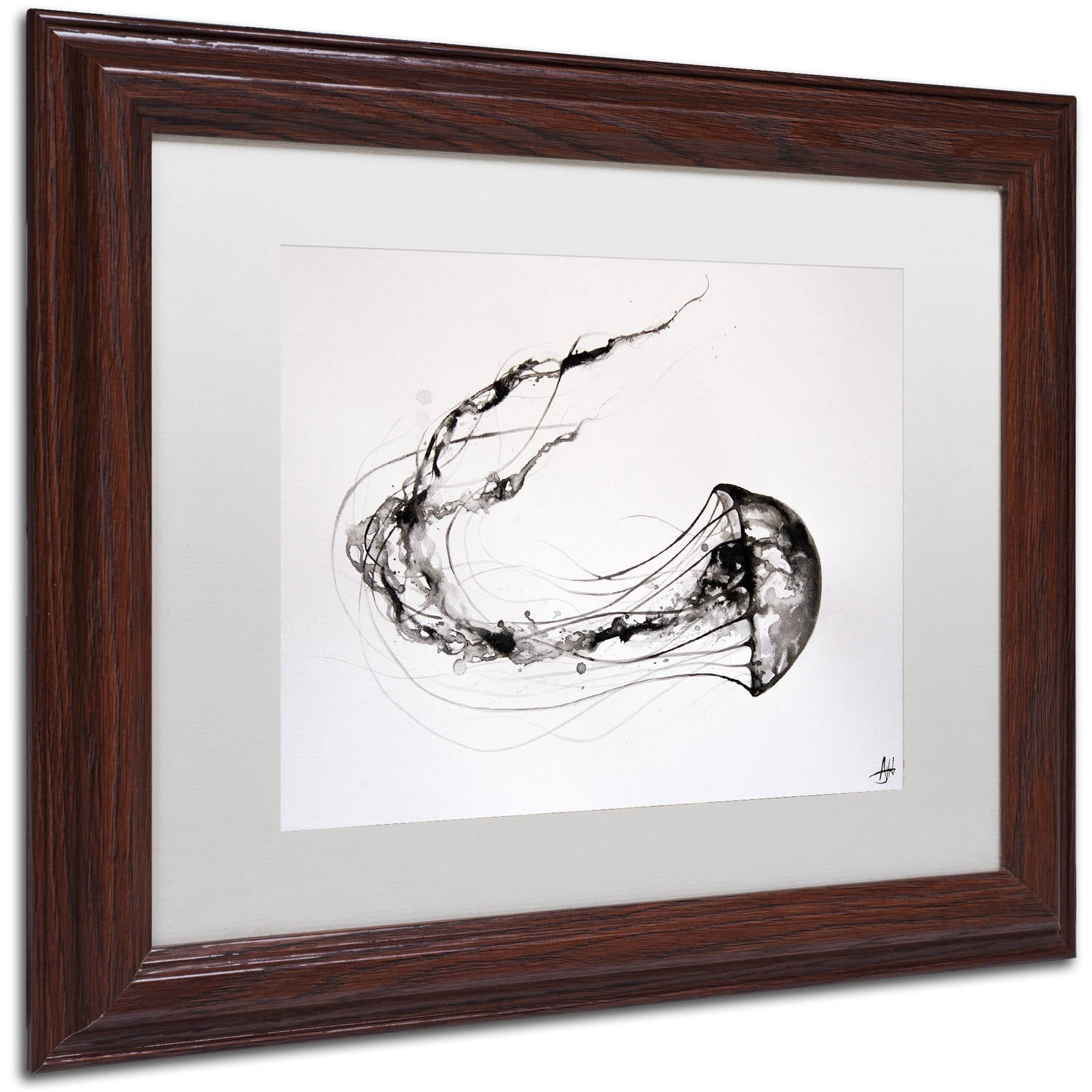 Trademark Fine Art 'That's No Moon' Canvas Art by Marc Allante, White Matte, Wood Frame