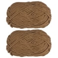 thumbnail image 1 of 2Madejas Chenilla Hilo Terciopelo Manta Hilo 2x100g/7.1oz 6 Súper Voluminoso Poliéster Suave Tejido para Ganchillo Tejedura Bolsos Bufanda Sombrero, Marrón, 1 of 7