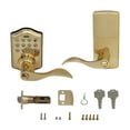 Honeywell Electronic Entry Lever Door Lock, Polished Brass