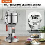 VEVOR 550g Electric Grain Mill Grinder, High Speed 2000W Commercial Spice Grinders, Stainless Steel Pulverizer Powder Machine, for Dry Grains Spices Cereals Coffee Corn Pepper, Straight Type