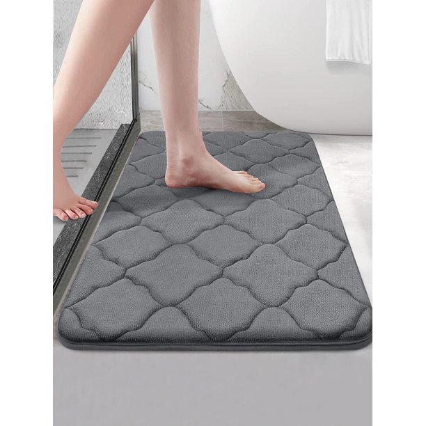 1pc Coral velvet bathroom sponge carpet floor mat, super soft anti-slip bath mat, water absorption and machine washable, used for bathroom floor, suit
