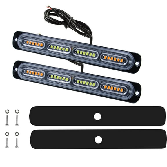 ARCADORA 24 LED Strobe Flashing Light Bars 12-24V for Public Utility Construction Trucks Yellow White Color