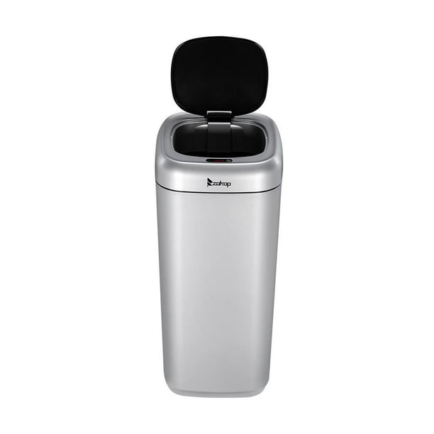 Zimtown 9 Gallon Automatic Trash Can Kitchen Trash Bin With Motion Sensing Lid Silver Walmart Com Walmart Com