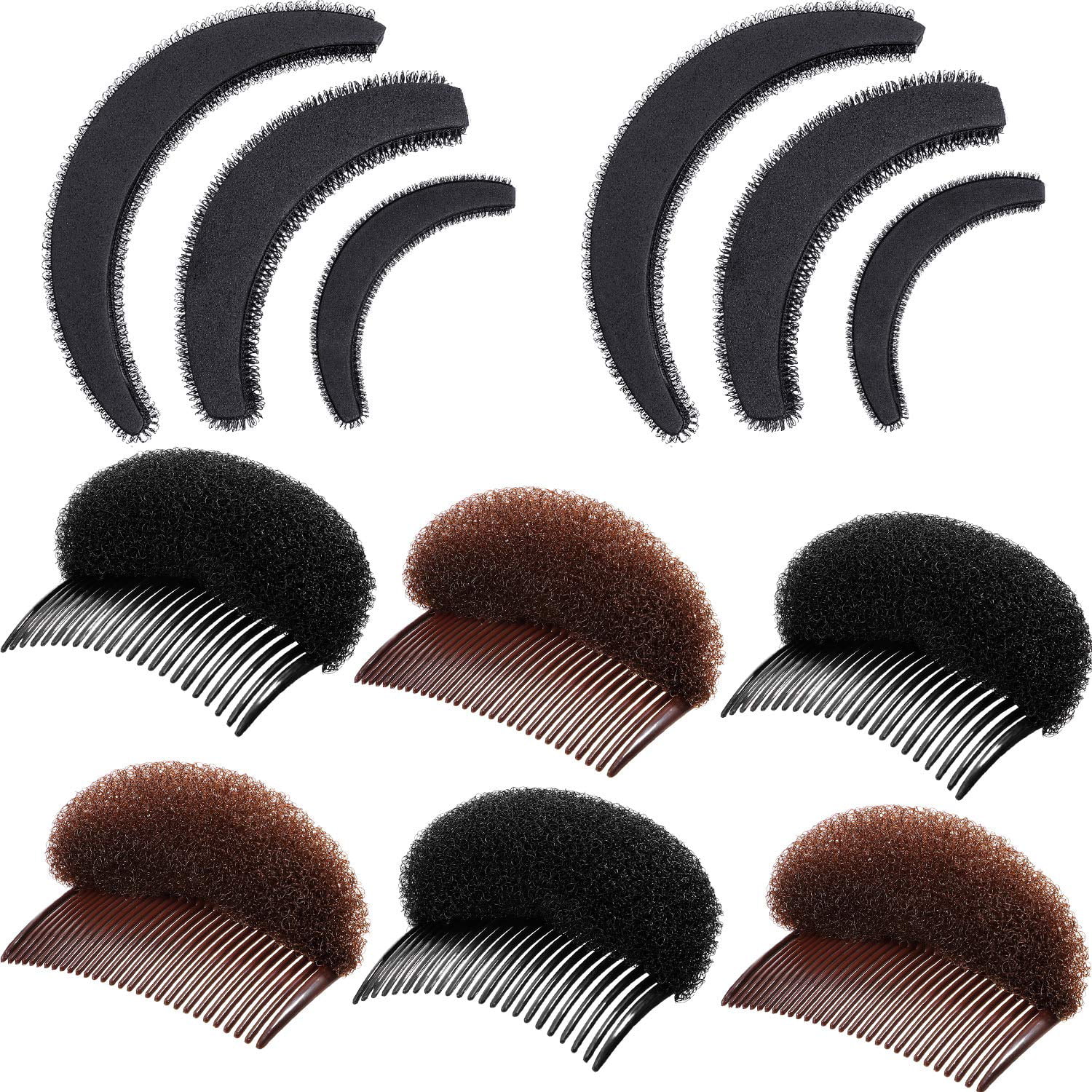10 Pieces Bump Up Hair Accessories Volume Insert Set Styling Insert Braid  Tool Bump It Up Volume Hair Comb Hair Bump Base for Women Girls (Black,  Brown) | Walmart Canada