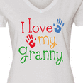 thumbnail image 4 of Inktastic I Love My Granny Women's V-Neck T-Shirt, 4 of 5