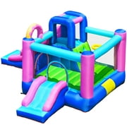 Bountech Inflatable Bounce Castle Dual Slides Jumping Bouncer w/ Climbing Wall