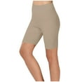 thumbnail image 2 of AINIYS Women's High Waisted Biker Shorts Stretch Elastic Waist Pants for Gym Fitness Daily Active Wear Beige L, 2 of 8