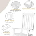 thumbnail image 4 of Giantex Set of 2 Wooden Rocking Chair, Slatted High Back Wood Rocker, White, 4 of 10