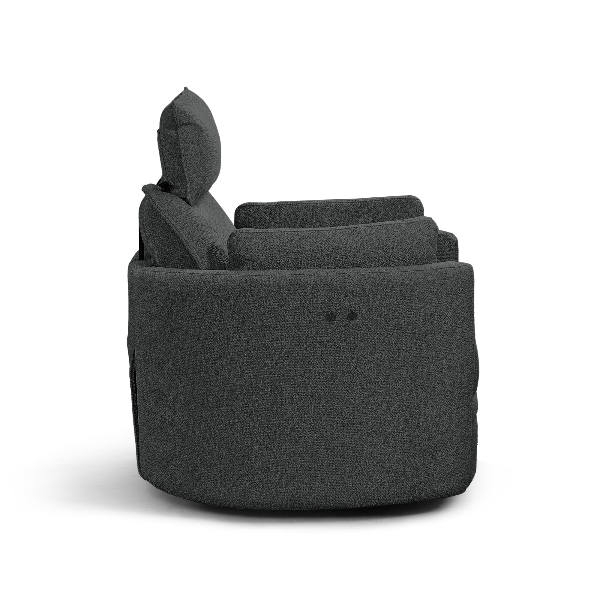 Cozy Soft Light Grey Swivel Power Recliner with Adjustable Headrest and Footrest