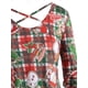 thumbnail image 3 of Más el tamaño de la tela escocesa de la Navidad entrecruzado camiseta impresa Rosegal Mangas largas de talla grande, 3 of 5