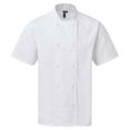 thumbnail image 1 of Premier - Chaqueta de Chef Coolchecker de Manga Corta para Adultos Unisex (Blanco), 1 of 2