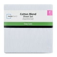 thumbnail image 3 of Mainstays 4-Piece 300 Thread Count Gray Stripe Cotton Blend Percale Bed Sheet Set, Full, 3 of 10