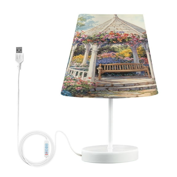 BZSMCE Table Lamp Creative Victorian Gazebo Painting Simple Pattern Night Light