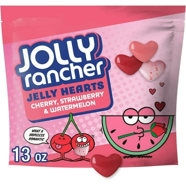 Jolly Rancher Assorted Fruit Flavored Jelly Hearts Valentine's Candy, Bag 13 oz