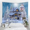 thumbnail image 1 of Tapiz navideño colgante de pared, Escena de nieve, árbol de Navidad, Papá Noel, decoración de vacaciones en el hogar, chimenea, regalos de navidad, 1 of 4