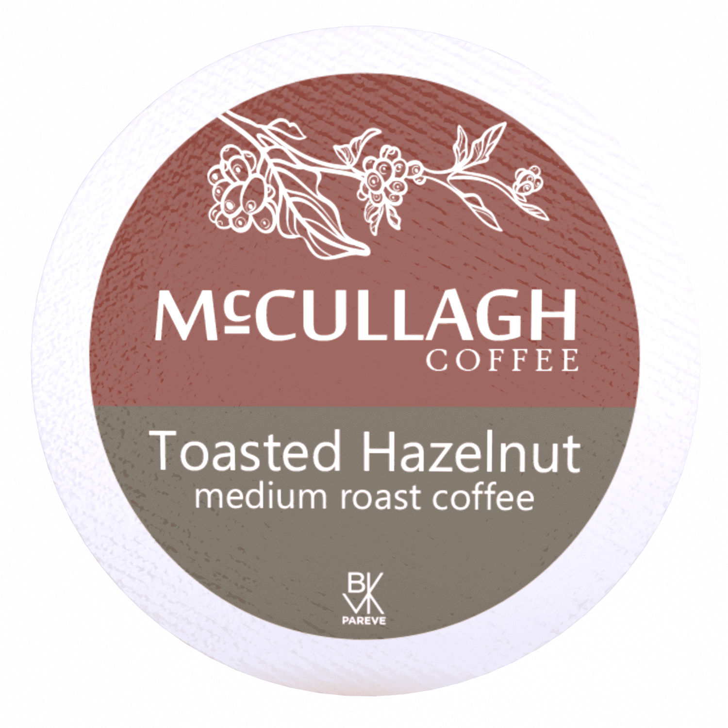 McCullagh Coffee Toasted Hazelnut Flavored Coffee Pods, Medium Roast 4/24ct for Keurig Brewers