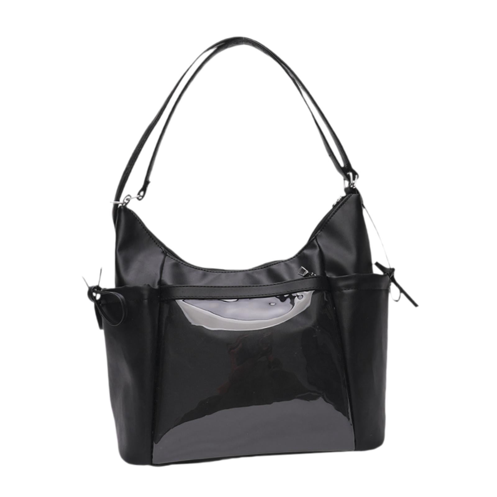 Abbraccia Ita Bag Uniform Bag DIY Multipurpose Transparent Purse Handbag Backpack for Gifts Anime Dolls Display Party Shopping Students Black