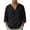 Black02, variant on ROHUUQUE Men's Cotton Linen Tops V Neck Long Sleeve Solid Notch Loose Lazy Beach Casual Blouses for Daily Summer