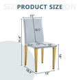 thumbnail image 4 of Tcbosik Upholstered Dining Chairs Set of 2, Modern PU Leather Side Chair with Metal Legs for Kitchen, Living Room, Light Gray+Gold, 4 of 9