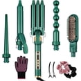 thumbnail image 1 of LMHF Curling Iron Set, 5 in 1 Curling Wand with 4 Interchangeable Ceramic Barrels and 1 Straight Hair Brush, 30S Instant Heat Up, LCD Temp Adjustment, Dual Voltage, Includes Heat Resistant G, 1 of 5